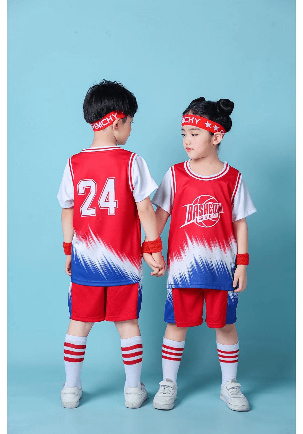 Summer Sports Training Set for Students: Basketball Uniform Performance Costume for Kids and Kindergarten 90
