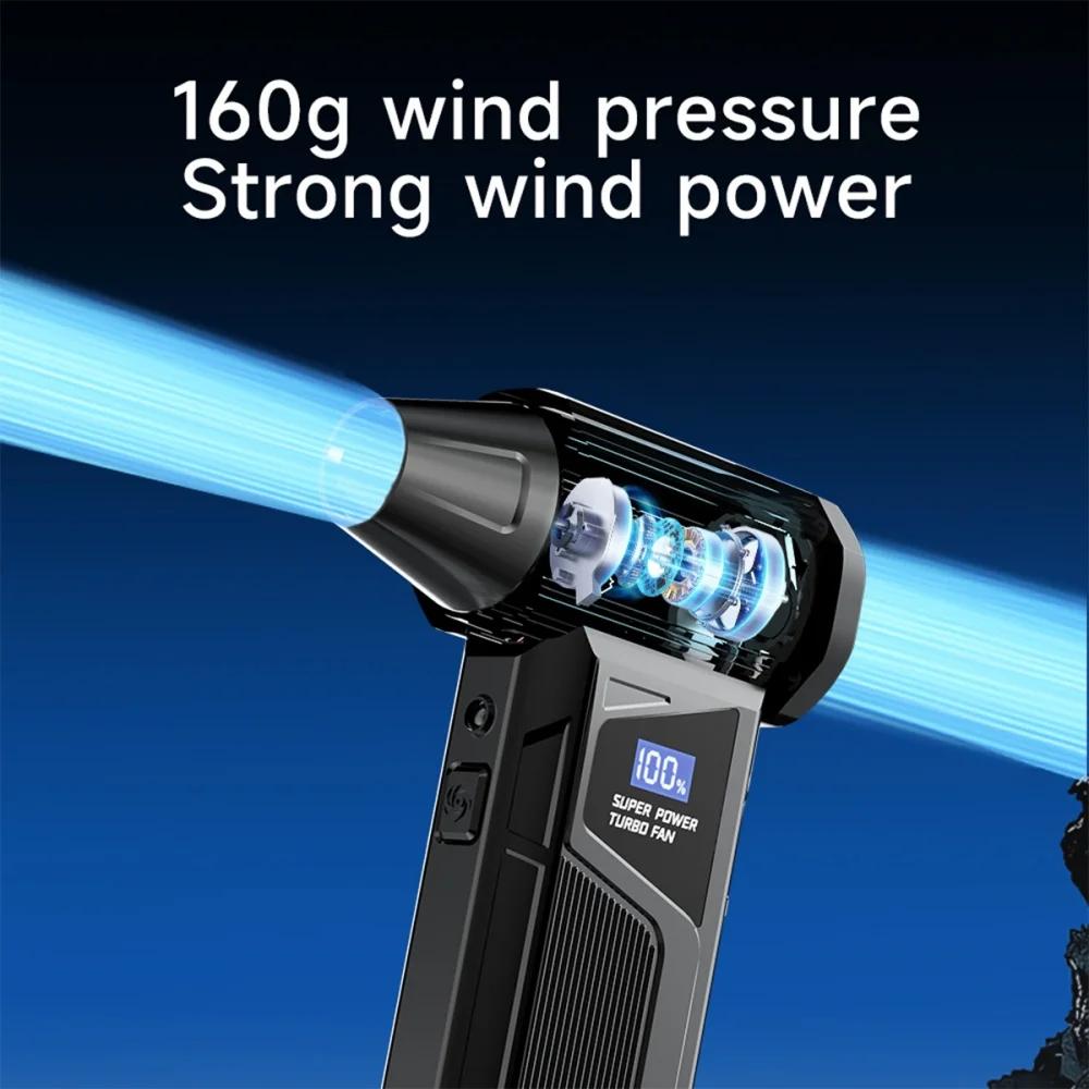 Mini Air Blower 110000RPM Air Blower Brushless Motor Handheld Duct Fan 4000mAh Portable Type-C Charging Car Cleaning and Drying