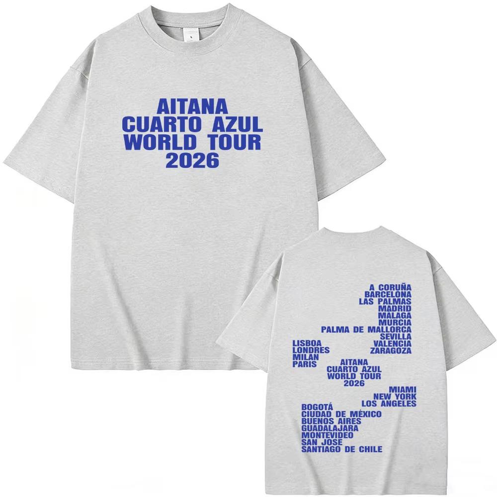 

Singer Aitana CUARTO AZUL World Tour 2026 Merch Tshirt Fans Gift Unisex Women Summer Fashion Tshirts Unisex Streetwear Hip Hop 4XL