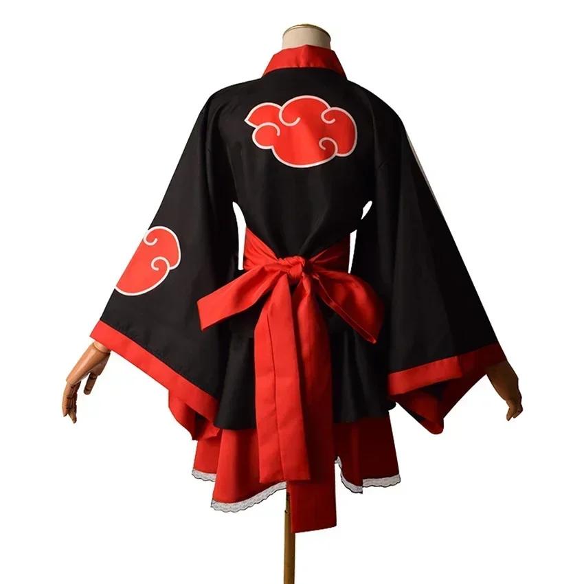 Nuovo Kimono Anime Cosplay Ninja Vestito Costume di Halloween per Bambina Gonna Completo Festival Carnevale Travestimento Maschera Donna