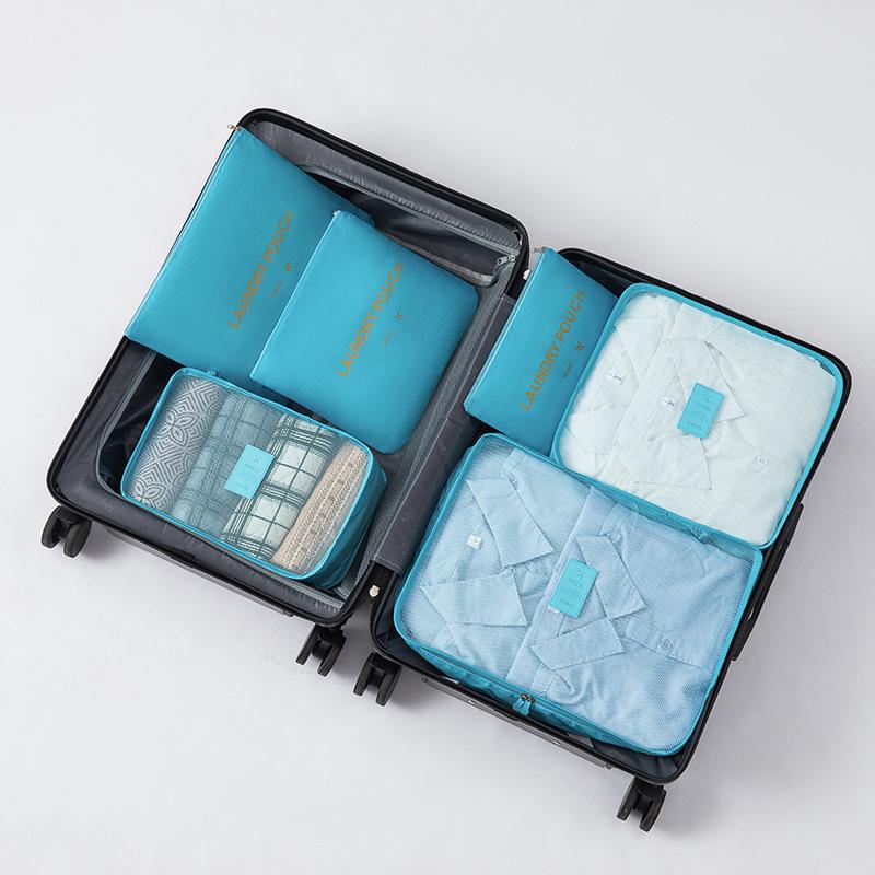 6-Piece Large Size Travel Organizer Portable Suitcase Organizer Clothes Shoes Makeup Bag Luggage Organizer Travel Storage Bag