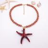 Lobster Enamel Crab Pendant Necklace Cute Bohemian Collarbone Chain  Beach