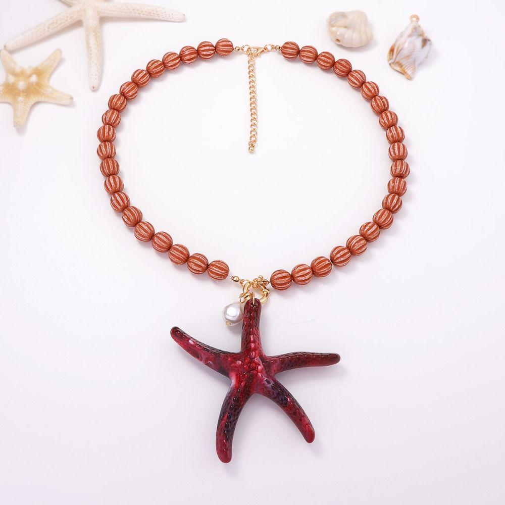 Lobster Enamel Crab Pendant Necklace Cute Bohemian Collarbone Chain  Beach