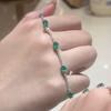 Nuovi Vintage 100% Puro Argento Sterling 925 17cm Pavé Zirconia 5a Pietra Preziosa Smeraldo Braccialetti Per Donne Lusso Gioielli Raffinati