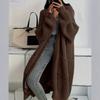 Temperament long over-the-knee sweater cardigan women's autumn and winter new lazy wind loose thickened knitted jacket women's tide