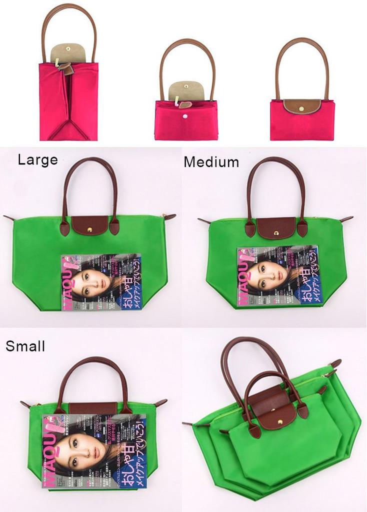 Tote Bag for for Large 3 Sizes [Blostirno] Women, Nylon, Foldable, Handbag, Waterproof, Commuting, Travel, Shopping, Capacity, (L, Navy)