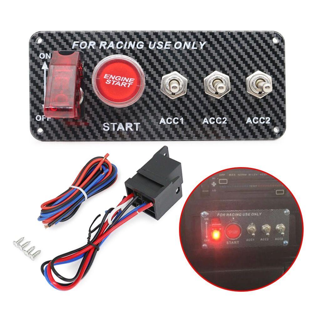 Ignition Combination LED Ignition Switch Panel Racing Car Engine Start Push Button Racing Car