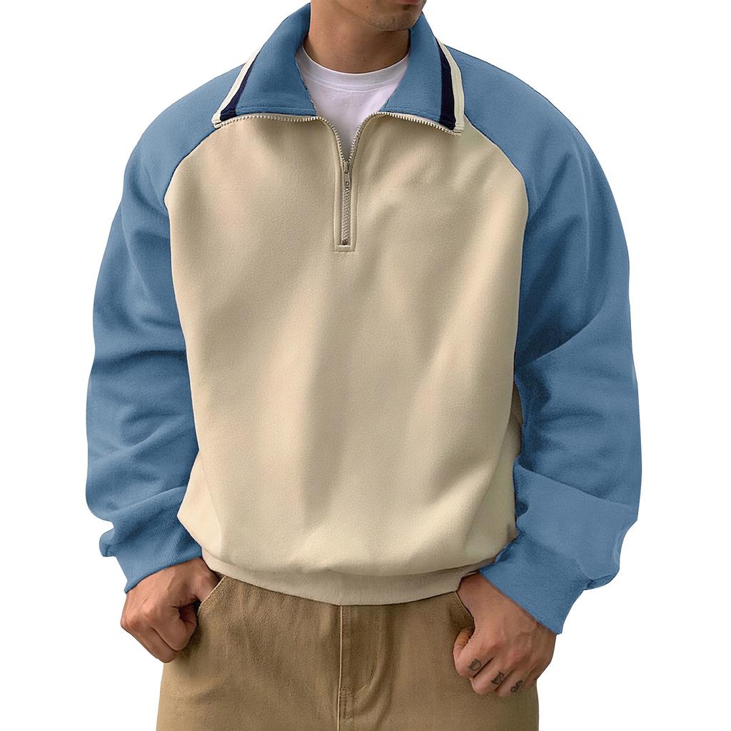 Half-zip Sweatshirt For Men, High Collar Half-zip Sweatshirt For Men.