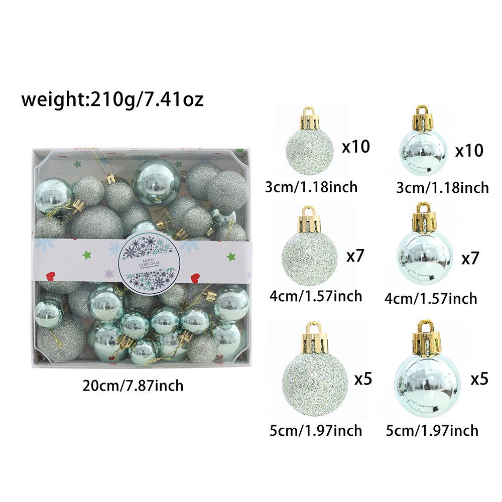 

Набор елочных украшений: Разные цвета и размеры в ПВХ-коробке 44 pcs 3/4/5 cm Gift Box