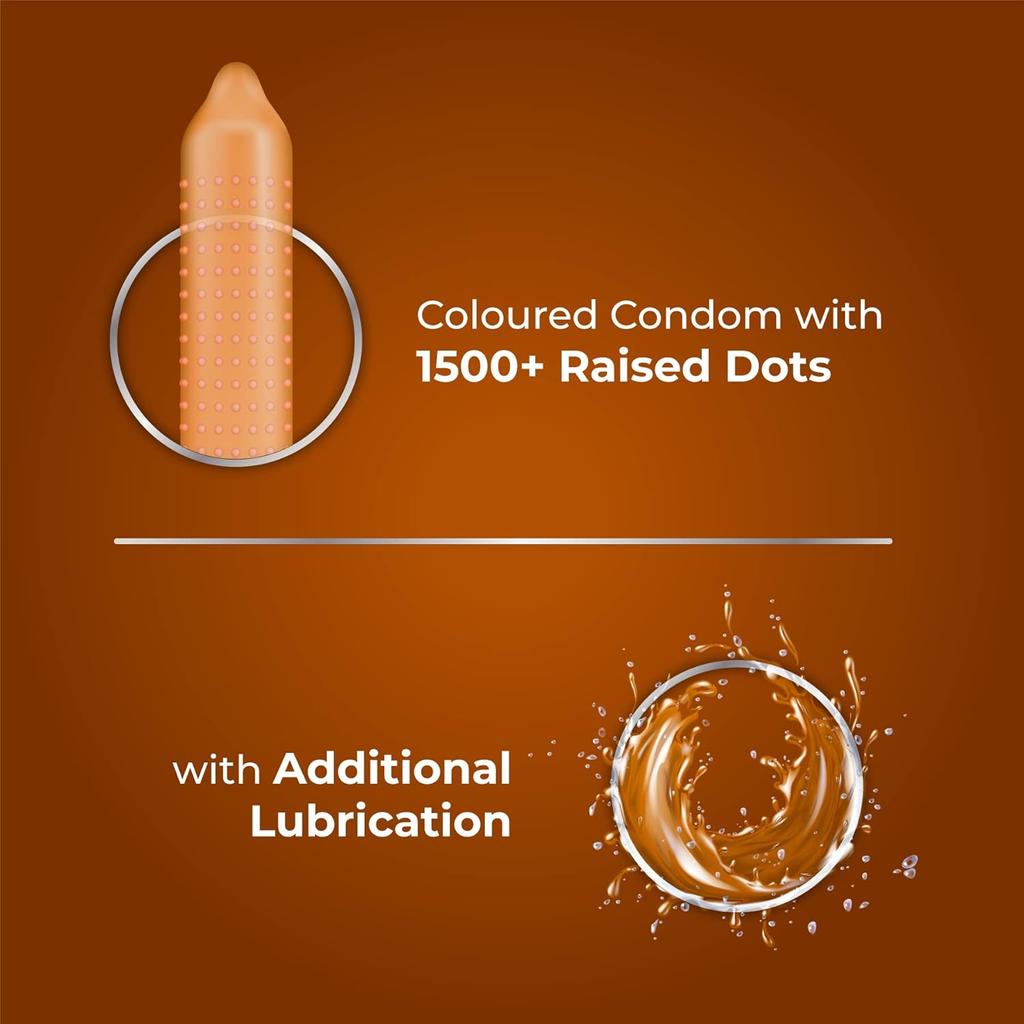 Skore Chocolate Flavoured Dotted Condoms 10 Pieces Pack Natural Latex Intimate Pleasure Enhancement Protection