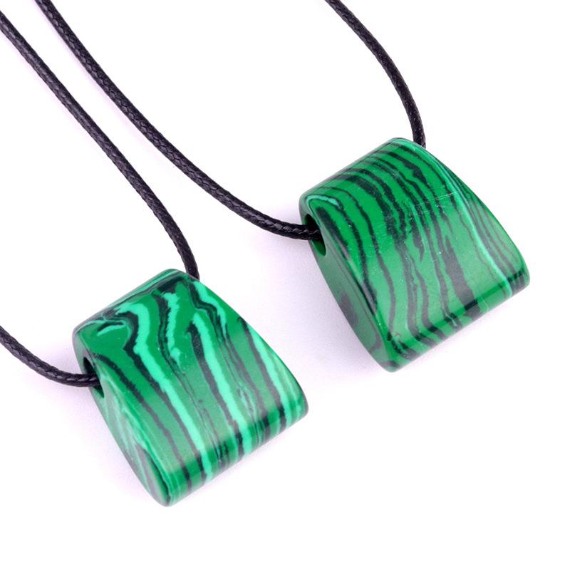 Unisex Natural Agate Crystal Stone Axe-Shaped Large Hole Pendant DIY Wear Thick Rope Exaggerated Ethnic Style Charm Necklace