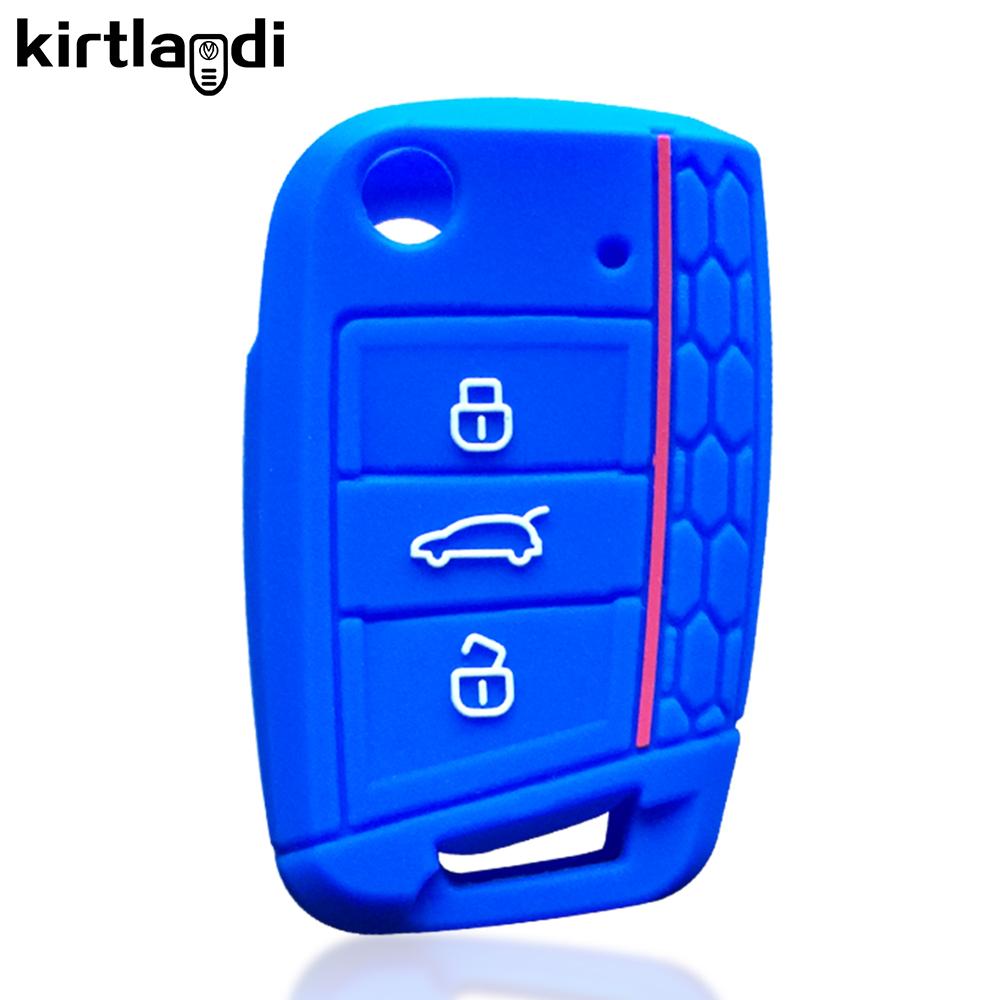 Silicone Key Cover Holder for Skoda Octavia A7 Rapid Kodiaq Fabia Seat Ibiza Leon Ateca for VW POLO Golf 7 Tiguan T-Roc T6 Case