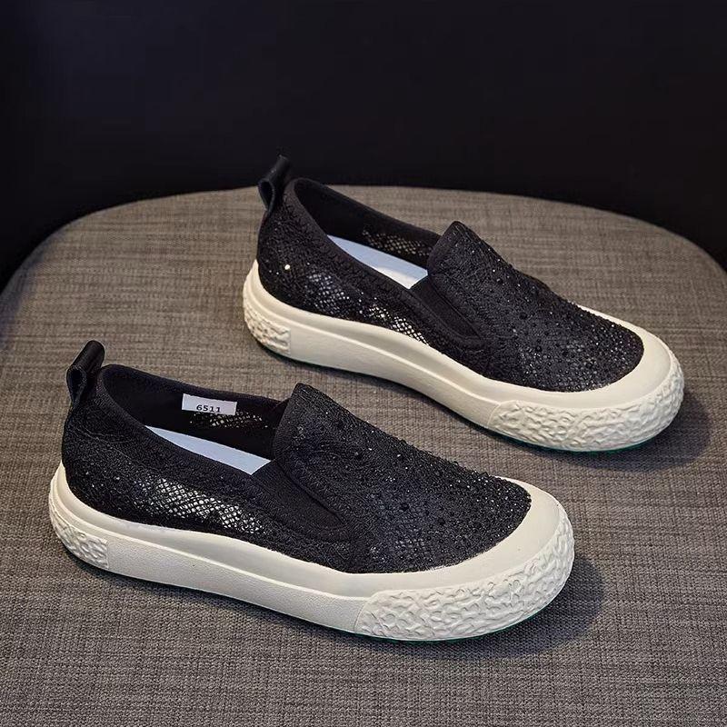 New old Beijing cloth shoes soft sole lazy pedal fashion casual cloth shoes comfortable canvas shoes versatile and breathable