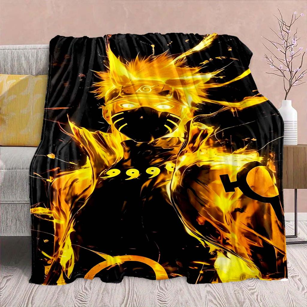 Naruto Anime Flannel Blanket - Soft Warm Perfect for Sofa, Bedding Camping Travel Office Home Decor -QJY