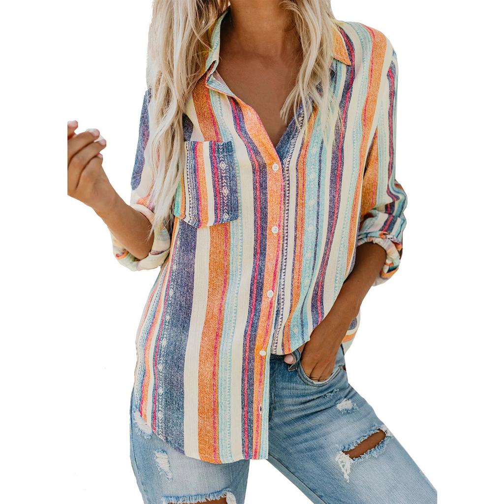Camicia A Quadri Donna - Maniche Lunghe, Scollo A V, Bottoni, Tunica Elegante, Taglie S-XXL - Foto 6