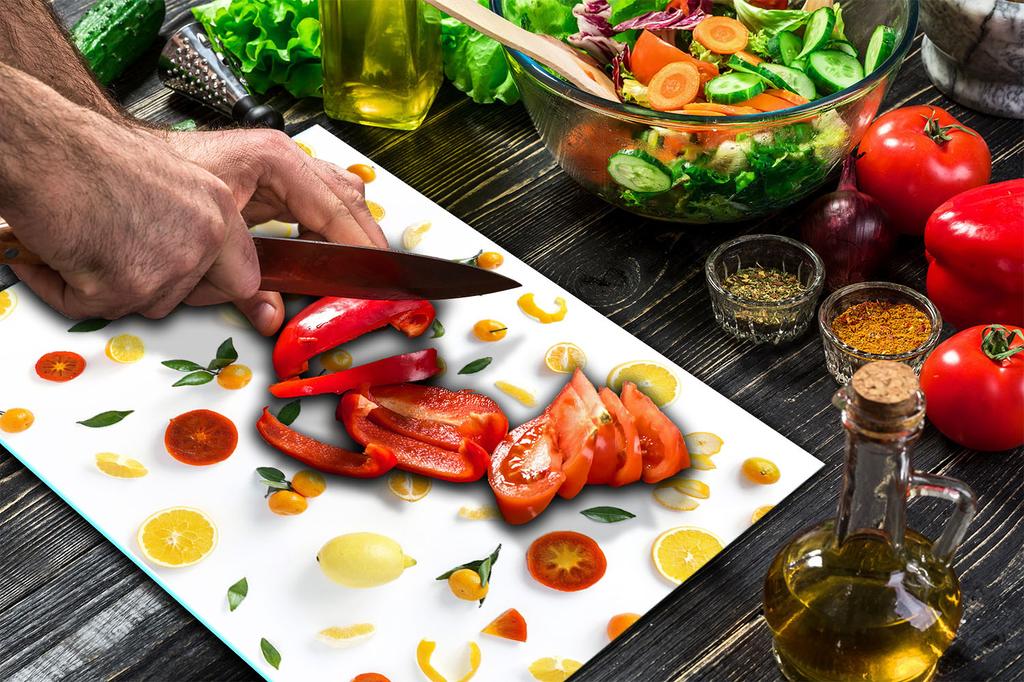 GLASS PLATE CUTTING BOARD 52x40 FRUIT