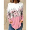 Fall/Winter Daily Women's Casual Top 3D Flower Print Women's Long-Sleeved T-Shirt Street Urban Fashion T-Shirt