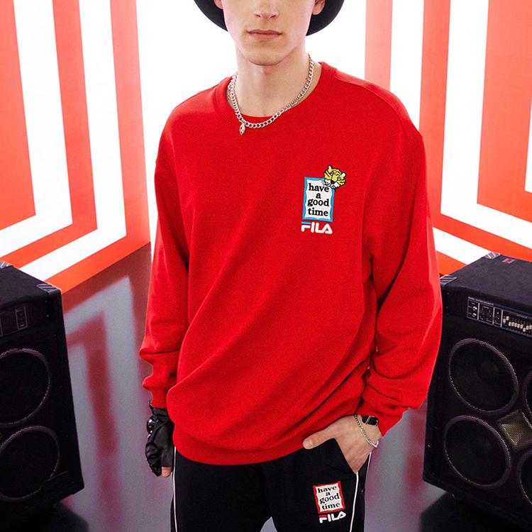 New FILA x Have A Good Time Sweatshirt Unisex Legend Red F11U219204F-RD