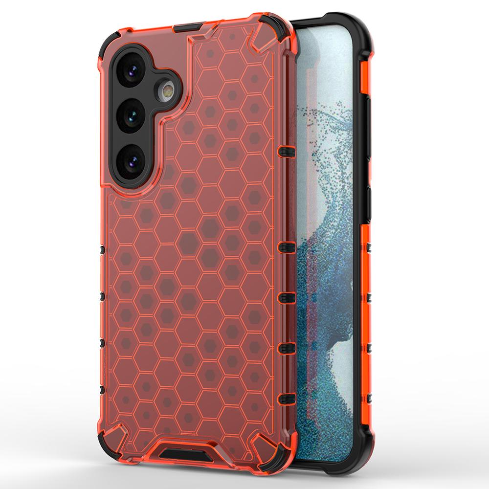 

For Samsung Galaxy A26 5G Case PC+TPU Phone Cover Honeycomb Shape Red
