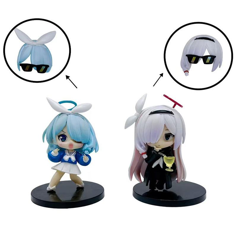 Blue Archive Anime Figurka Arona Prana Herní Postava Q Verze Kreslený Sběratelský Model Hračky Měnící Obličej Dárky