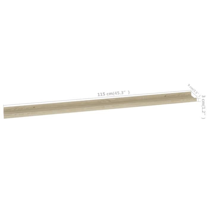 VidaXL Étagères murales 4 pcs Chêne Sonoma 115x9x3 cm