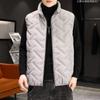 Feather Rong cotton vest men's autumn and winter stand-up collar warm vest Korean version fashion casual large size men's vest men's clothing