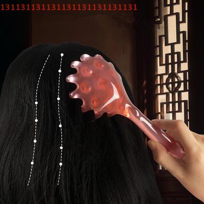 1Pcs Resin Long Handle Massage Comb Head Scalp Meridian Comb Wash Hair Comb Body Meridian Massage Comb Acupoint Massage Tool