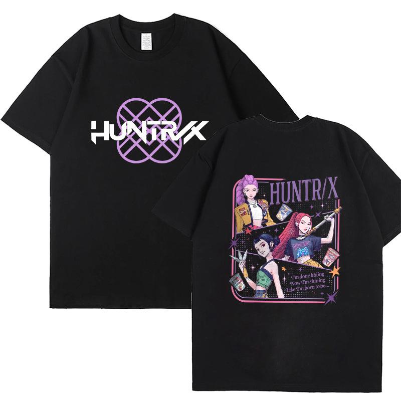 Kpop Korean Wave Witch Hunt Trendy Double Sided Printed T-shirt Round Neck Short Sleeve 5984