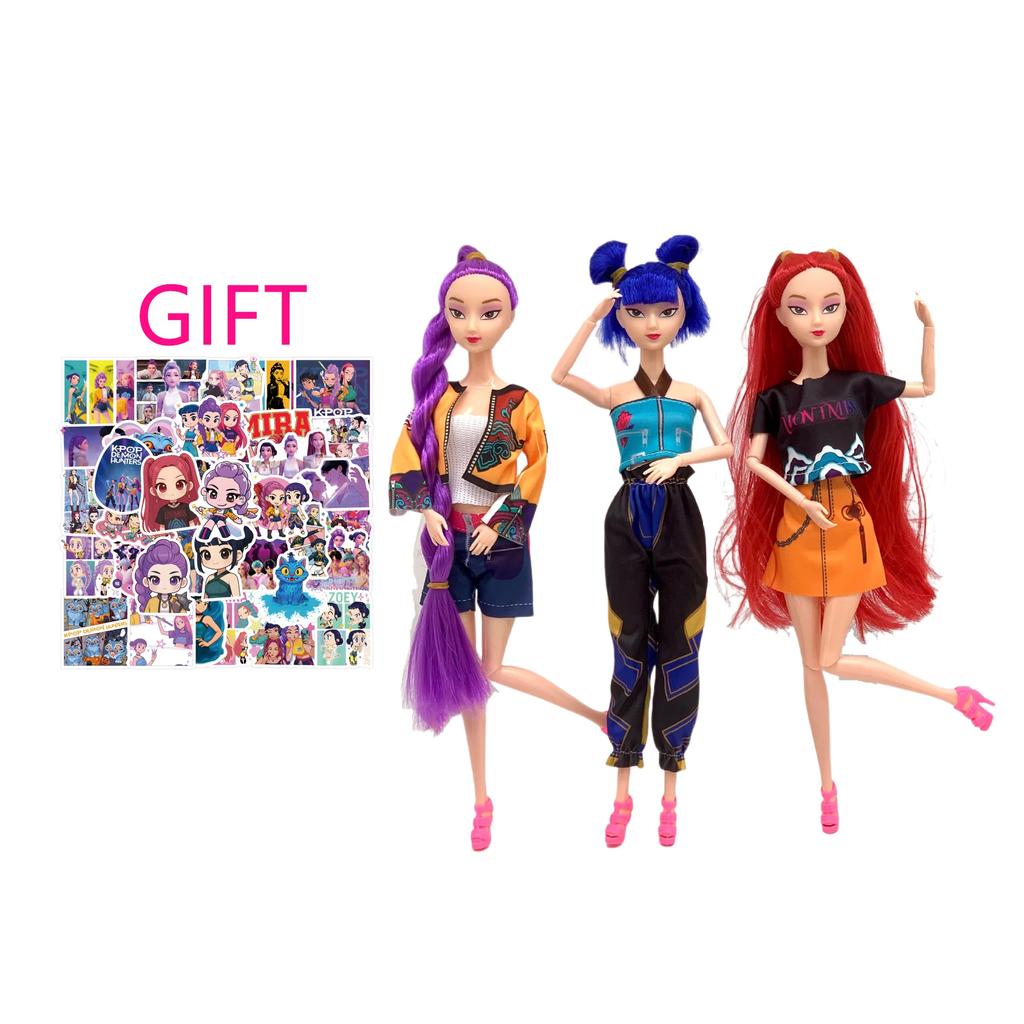 NEW K Pop Demon Hunters Vinyl Doll Figure Kpop HUNTR/X Rumi Mira Zoey Action Figures Anime Desktop Decor Toy Girls Birthday Gift
