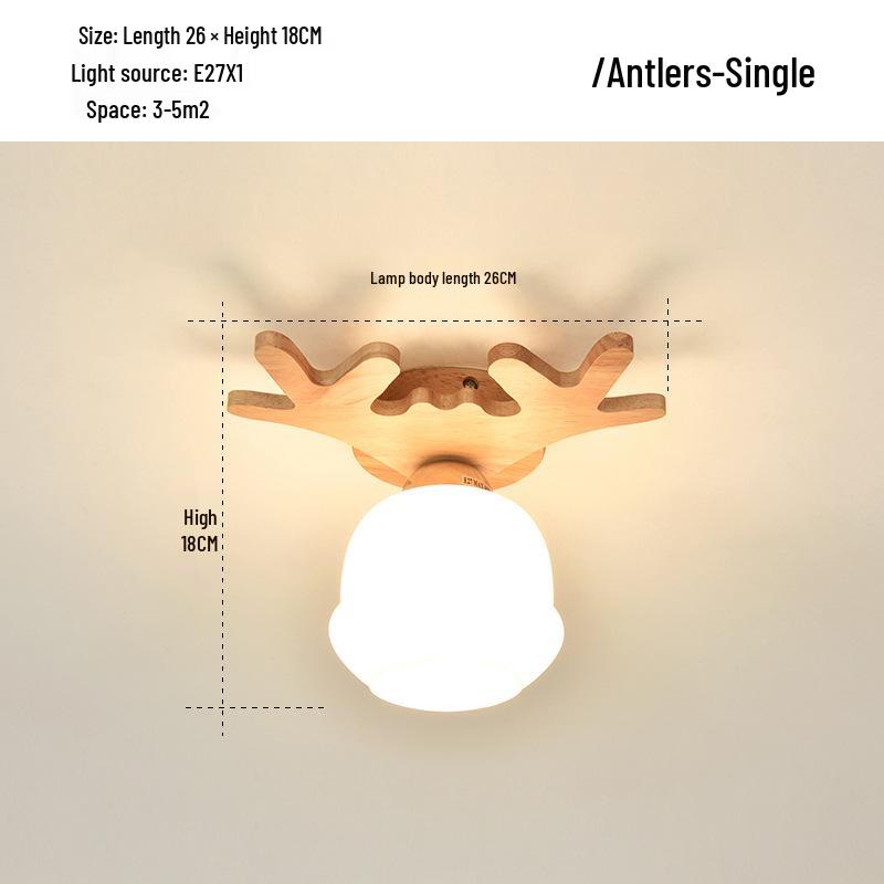 Modern LED Ceiling Lamp with Solid Wood Design for Bedrooms and Living Rooms