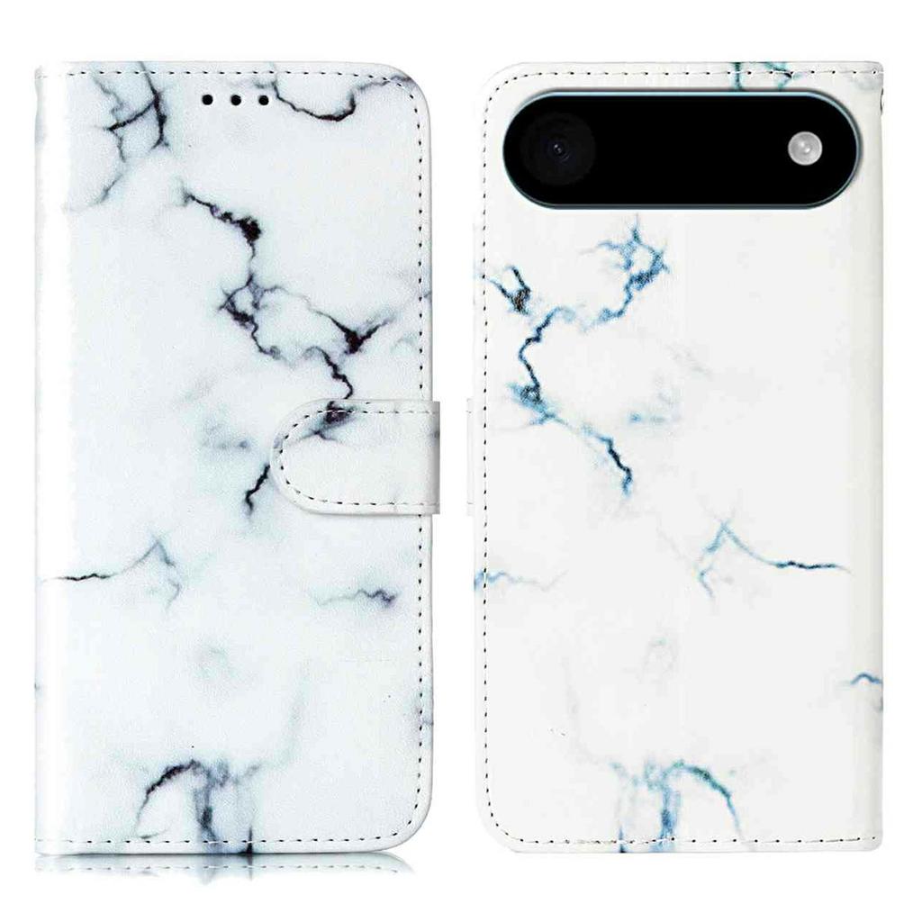 For iPhone 17 Air Stand Case Marble Painted Folio Flip Leather Wallet Phone Cover
