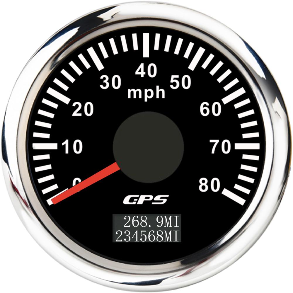 ELING 52mm GPS Speedometer 30M 0-60M 80MPH 120M 0-200MPH Odometer with 7 Colors Backlight for Car Truck Boats
