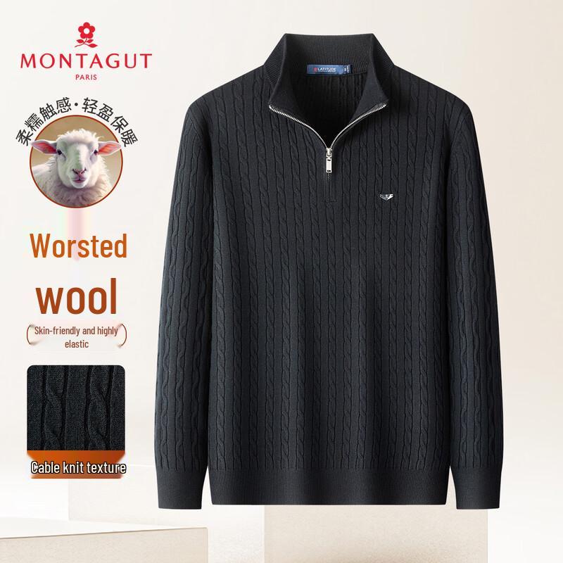 MONTAGUT Men s Autumn Winter Cable Knit Pullover Sweater 2XL