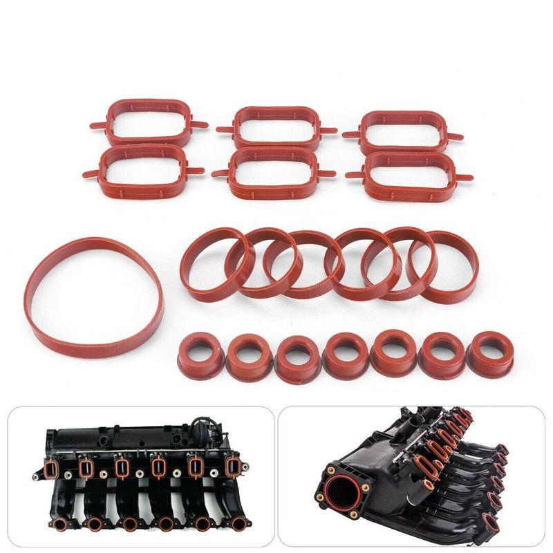 20 Stück Autoteile Zubehör Ansaugkrümmer Dichtungssatz für BMW M47 M57 E46 E53 E60 E63 E65 E87 E90 E91