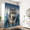1 Stück Aquarell-Wolfsmuster bedruckter Duschvorhang, wasserdicht und waschbar, mit 12 Haken, Badezimmerdusche, Badewanne, Heimgebrauch