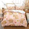 Cartoon Capybara Bettwäsche Set Einzelbett Zweibettbett Vollgröße Queen Size King Size Bettwäsche Set Schlafzimmer Bettbezug Sets Anime Bettlaken Set
