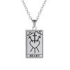 Cazador Tarot Cards Necklace The Star World Fortune SUN Moon Tarot Neck Chain Stainless Steel Vintage Punk Jewelry for Women Men