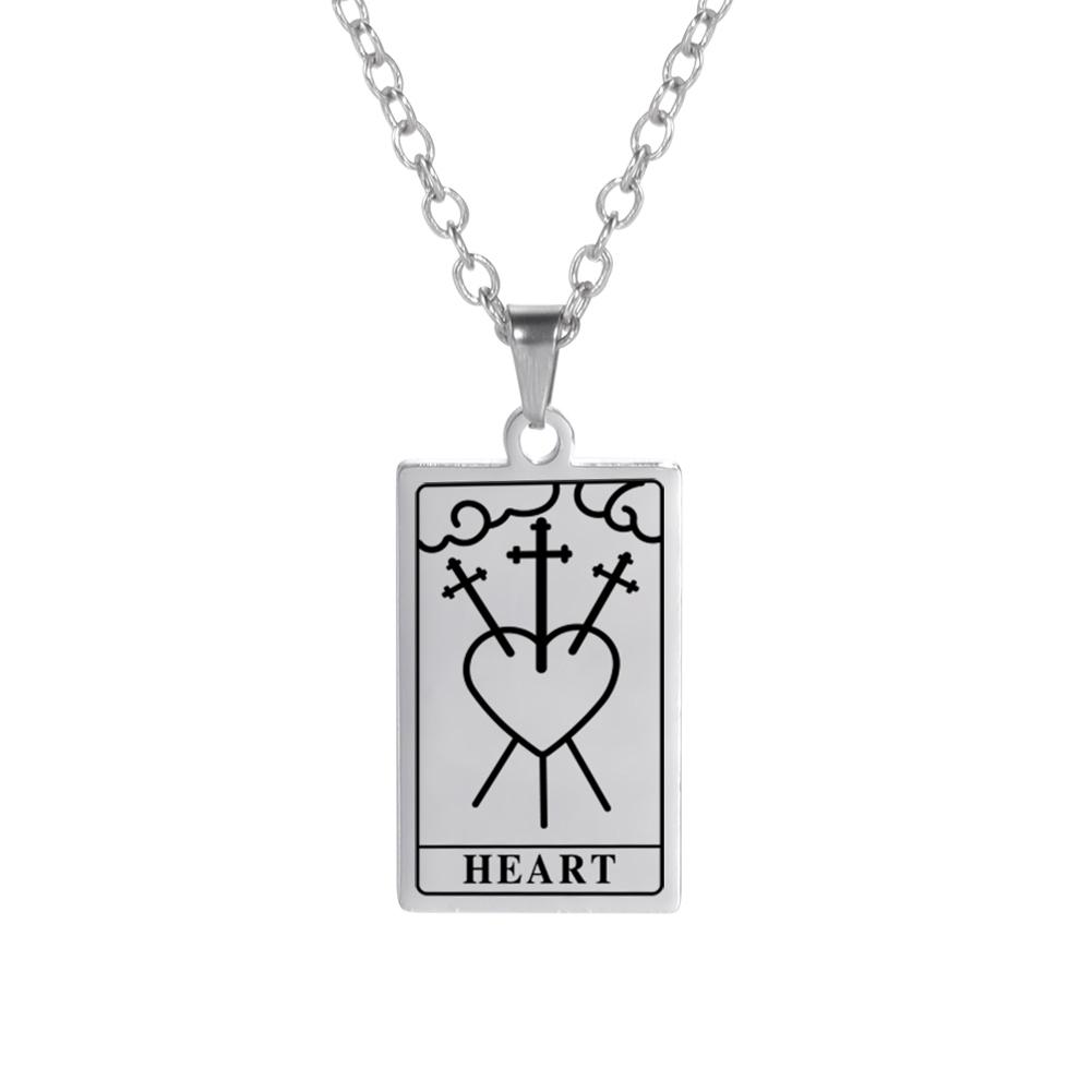 Cazador Tarot Cards Necklace The Star World Fortune SUN Moon Tarot Neck Chain Stainless Steel Vintage Punk Jewelry for Women Men