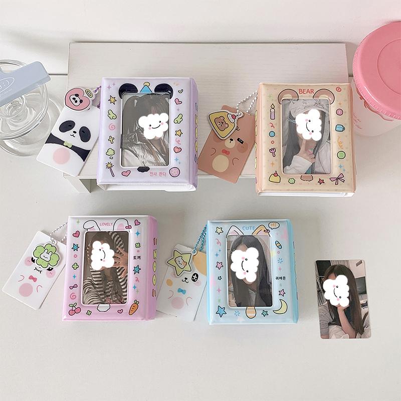 Cute Cartoon Kitten Three-Inch Album Student 40 Slot Photo Card Binder Polaroid Idol Mini Photo Card Storage Album Girls Gift