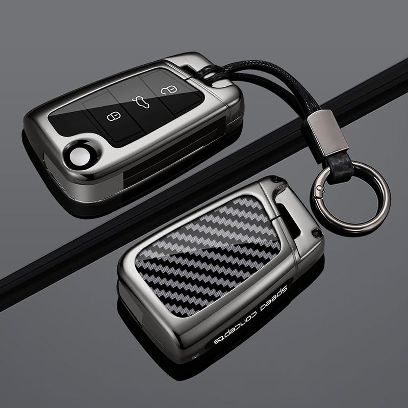 Zinc alloy Car Key Case Cover Fob For VW Volkswagen Golf 7 MK7 Tiguan MK2 For SEAT Ateca Leon FR 2 Ibiza For Skoda Octavia