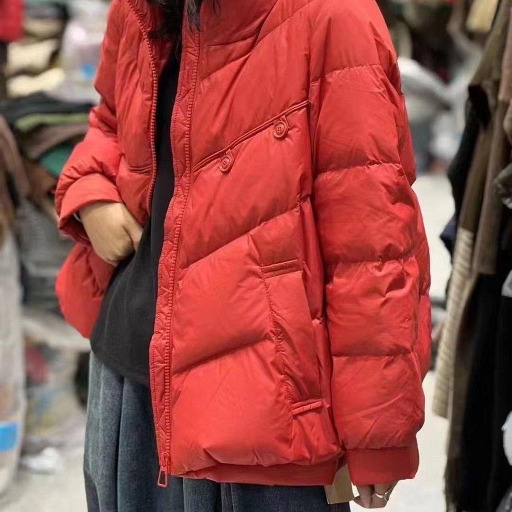 2025 Palton de damă stil coreean larg mărime plus puf de rață alb