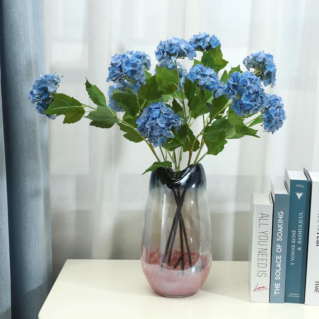 Wood hydrangea artificial flower hotel window home living room dining table decoration fake flower