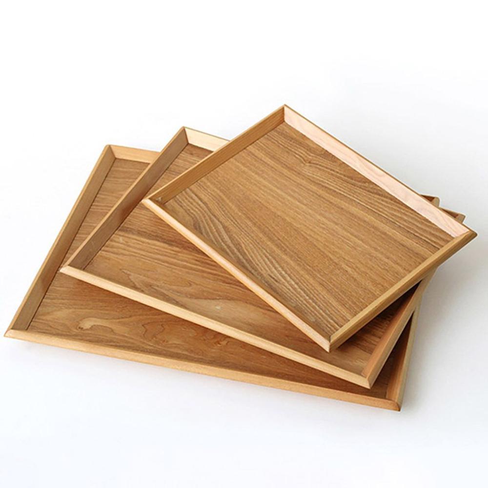 

Wood Kitchen Supplies for Snacks,Bread,Fruit Natural Storage Tray Tableware Dinner Plate Tea Tray