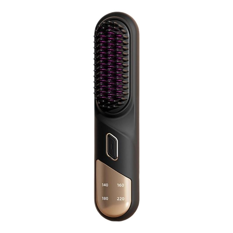 Small Travel Friendly Straightening Brush With MCH Ceramic Heating Technology And USB C Charging