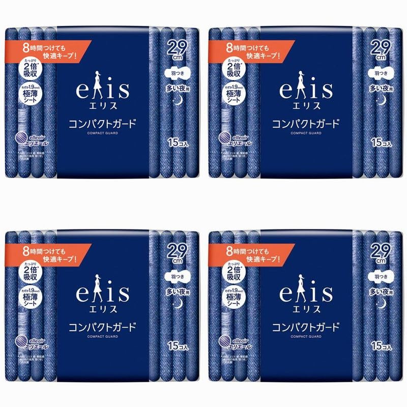 

[Set of 4] Eris compact guard For many nights with wings 29cm 15 pieces 4 pieces ultra-thin sheet comfortable