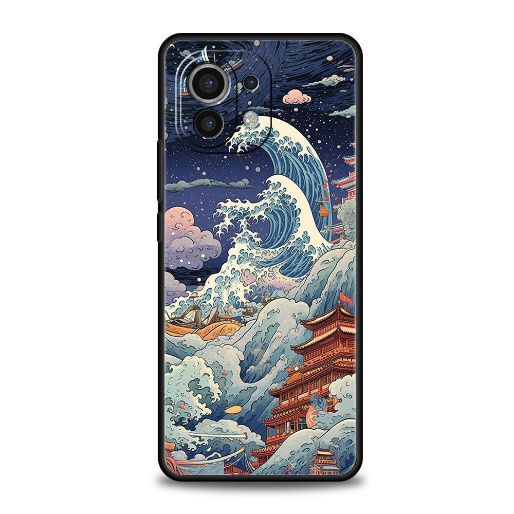 Phone Case For Xiaomi Mi 14 13 12 11 Lite 13T 12T 11x 11T 10T Pro 9T Note 10 Lite Soft Cover Japan The Great Wave Of Kanagawa