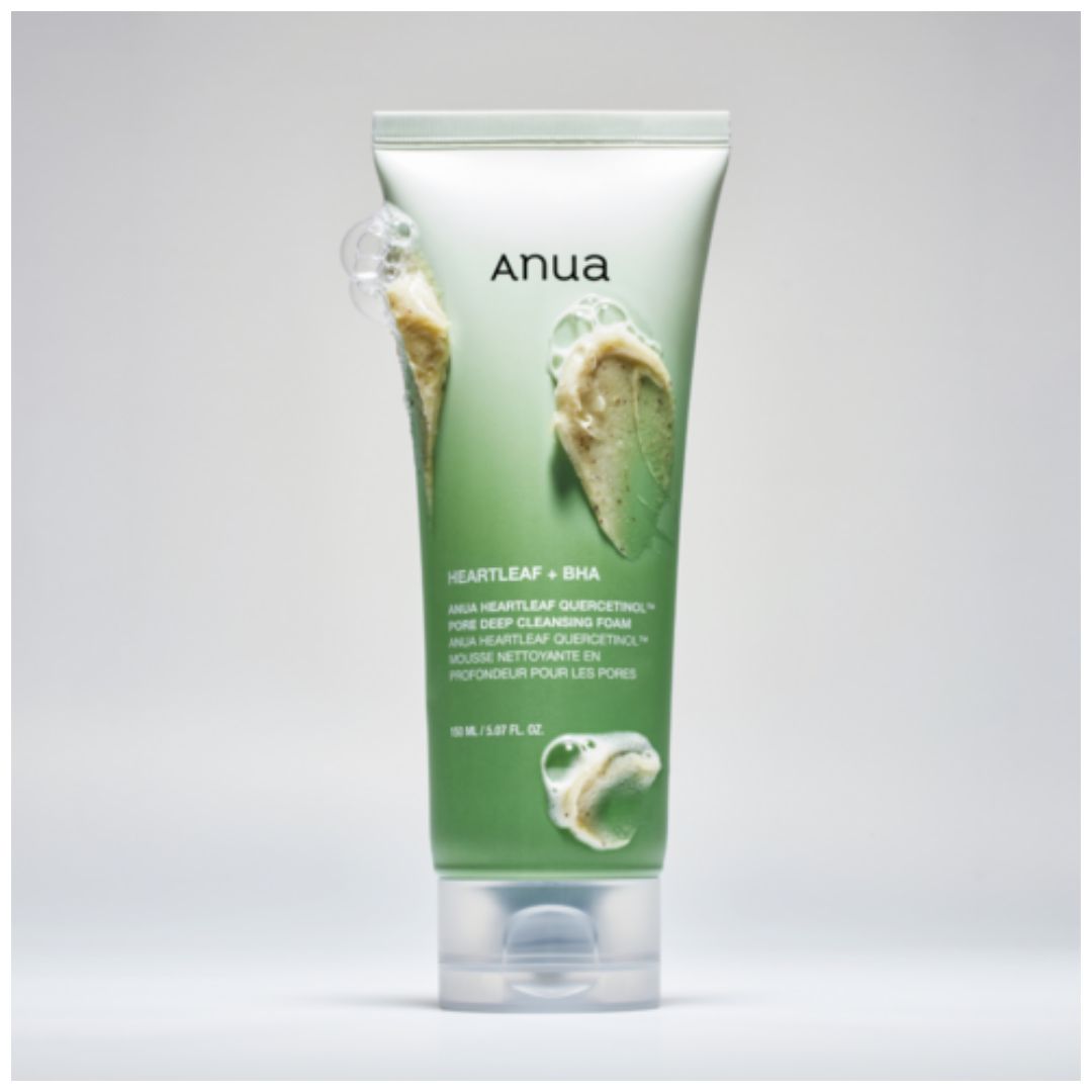 Anua Heartleaf Quercetinol Pore Deep Cleansing Foam Exfoliating Facial Cleanser 150ml 1 Pack (150ml)