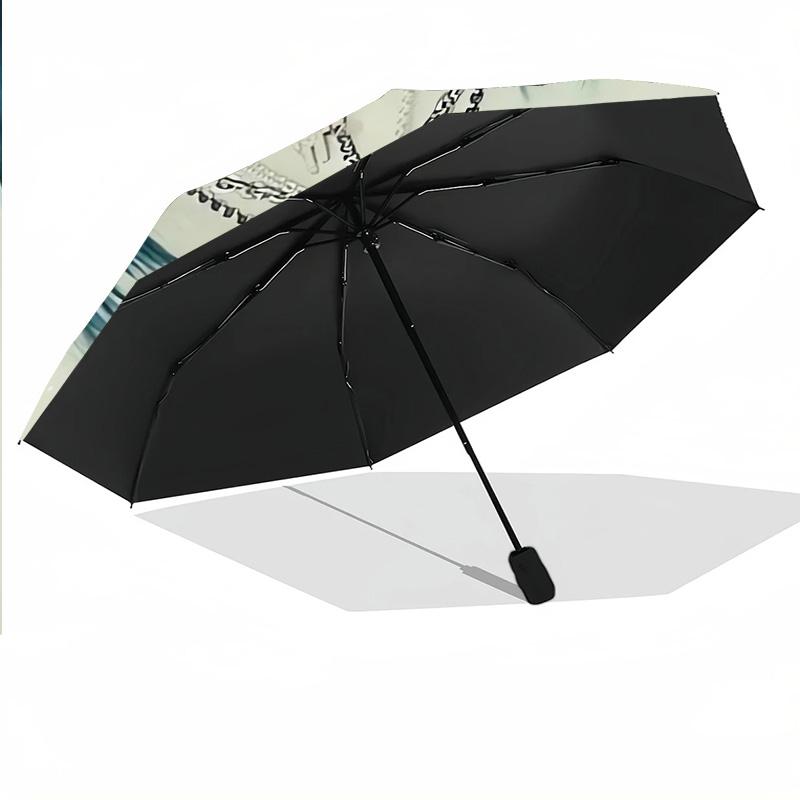 Portable Auto Folding Umbrella,Billie Eilish 8 Rib Waterproof Umbrella For Camping Commute