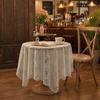 Baizihuahu Lace Tablecloth, Floral Table Cover, Retro Scalloped Tablecloth for Dining Table, Rustic Wedding Party Bridal Shower Decor