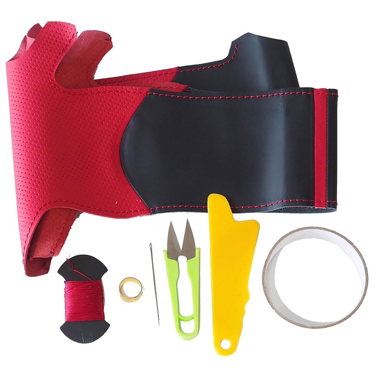 

Copen momo steering wheel genuine leather wrapping kit NS Design 1NS1D25 Red x Red